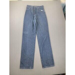 Wrangler Jeans Womens 9/10 x 34 Blue Denim Cowboy Cut High Rise Made USA Zip Fly
